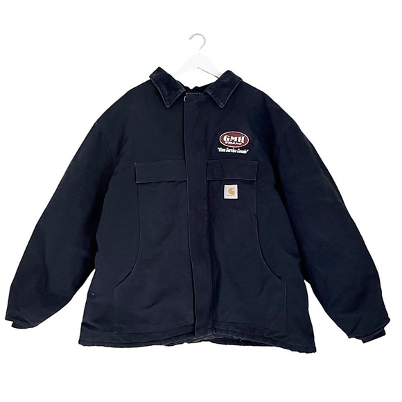 Carhartt Men’s Quilted Winter Duck Coat Navy Blue Size 3XL Logo Patch